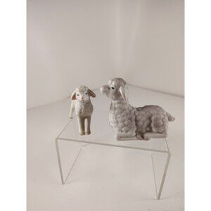 Lefton China Vintage 1988 Set of 2 Nativity Replacement Sheep Small 06541 label